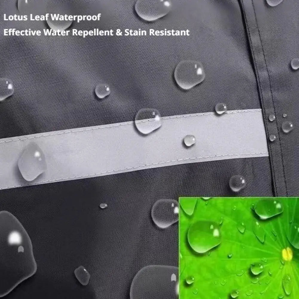 Long Waterproof Raincoat | Reflective Hooded Cycling Poncho Waterproof Raincoat QXL