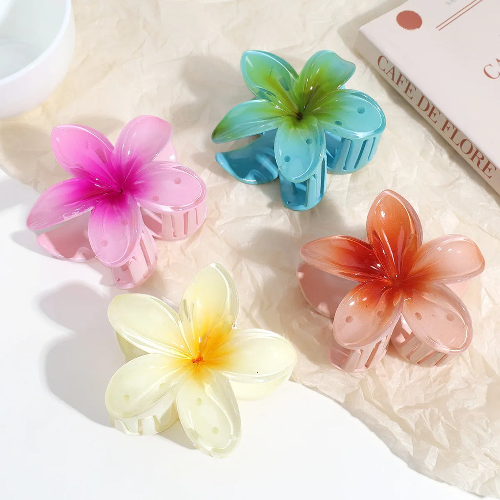 Flower Claw Clip Shark Hair Clip | Gradient Color Hair Claw Clip QXL