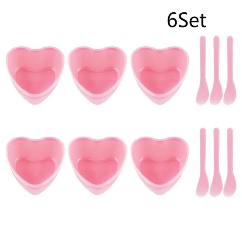 Heart-Shaped Mask Mixing Bowl & Scraper Set | 6 or 12 Pc Mask Mixing Bowl Set QXL 6Set