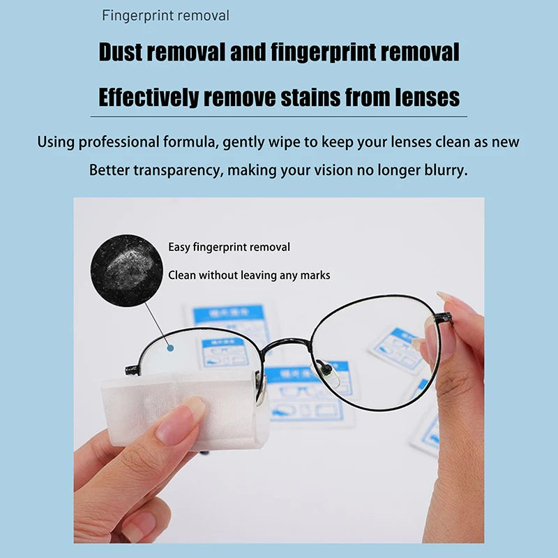 100-Pack Disposable Lens Cleaning Wipes | Anti-Fog Eyeglass Lens Cleaning Wipes QXL