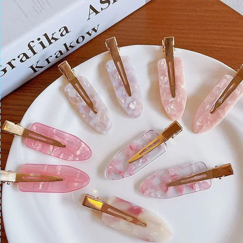 Sakura Pink Duckbill Hair Clips | No-Bend Bangs Clip 2/4 Pack Hair Clip Set QXL
