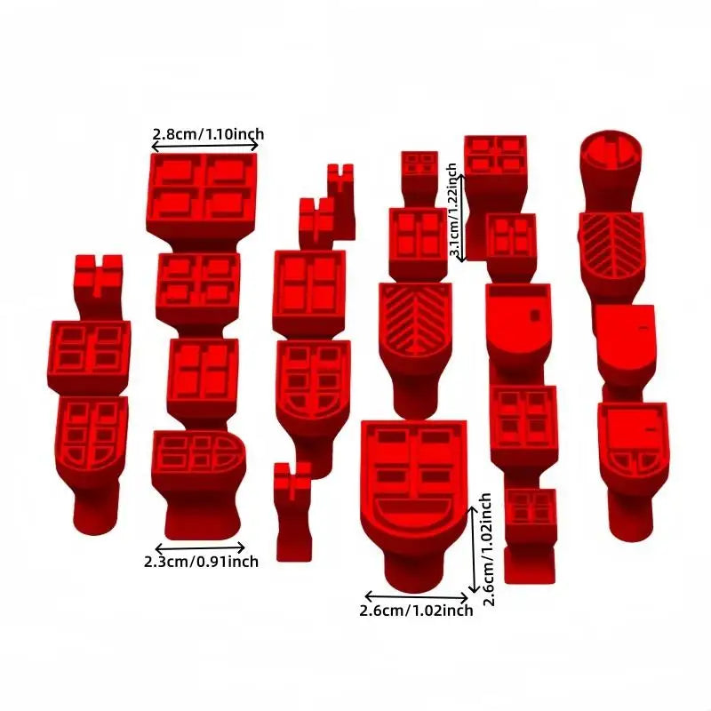 25-Pc Clay Stamp & Molding Kit | Window Pattern DIY Craft Set Clay Stamp Kit QXL