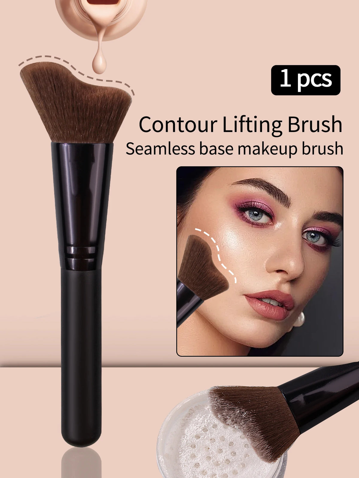 KOSSHOW Sloped Foundation Brush | Liquid, BB Cream & Concealer Foundation Brush QXL