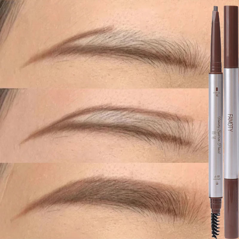 Waterproof Double-Ended Eyebrow Pencil with Spoolie Brush Eyebrow Pencil QXL