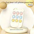 Bear Pop It Fidget Toy | 9-Button Silicone Sensory Toy for Toddlers Silicone Sensory Toy QXL Beige