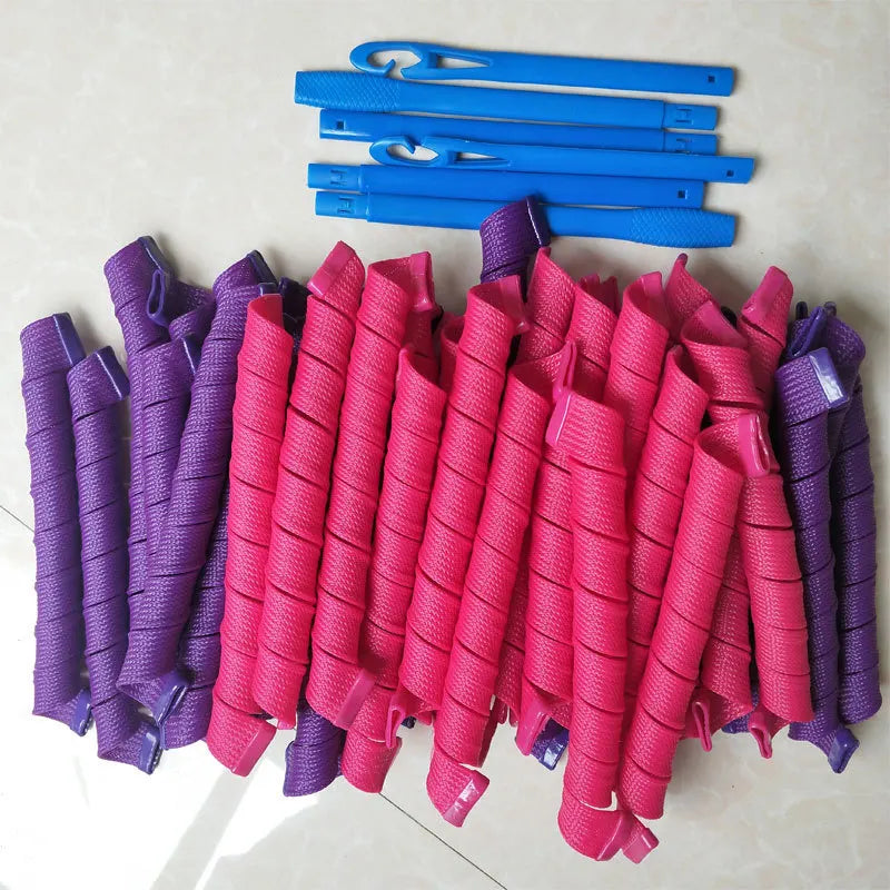 10-Pack Heatless Spiral Hair Curlers | No-Heat DIY Styling Heatless Hair Curlers QXL