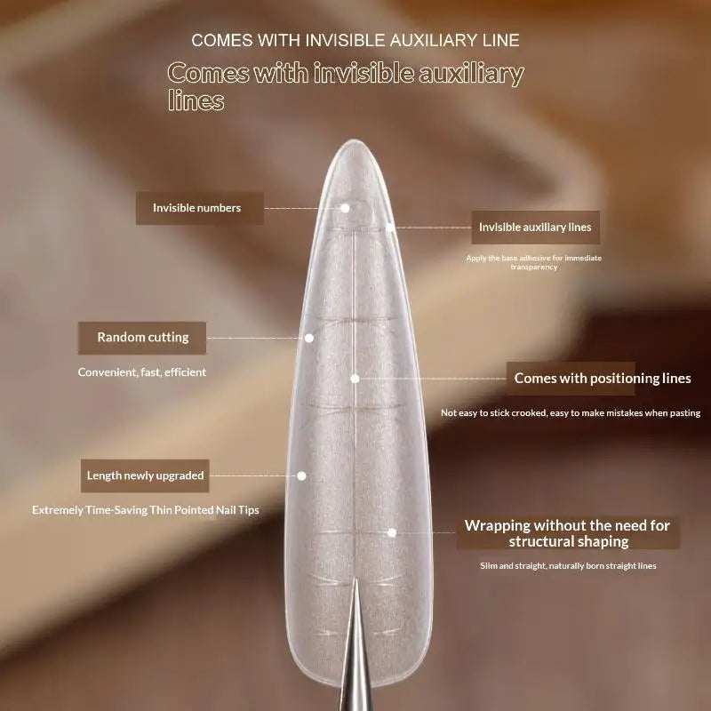 238-Pc Clear Stiletto Nail Tips | Long False Nail Extensions False Nail Tips QXL