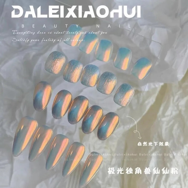 Unicorn Magic Mirror Nail Glitter Chrome Powder | Aurora Glow Nail Chrome Powder QXL