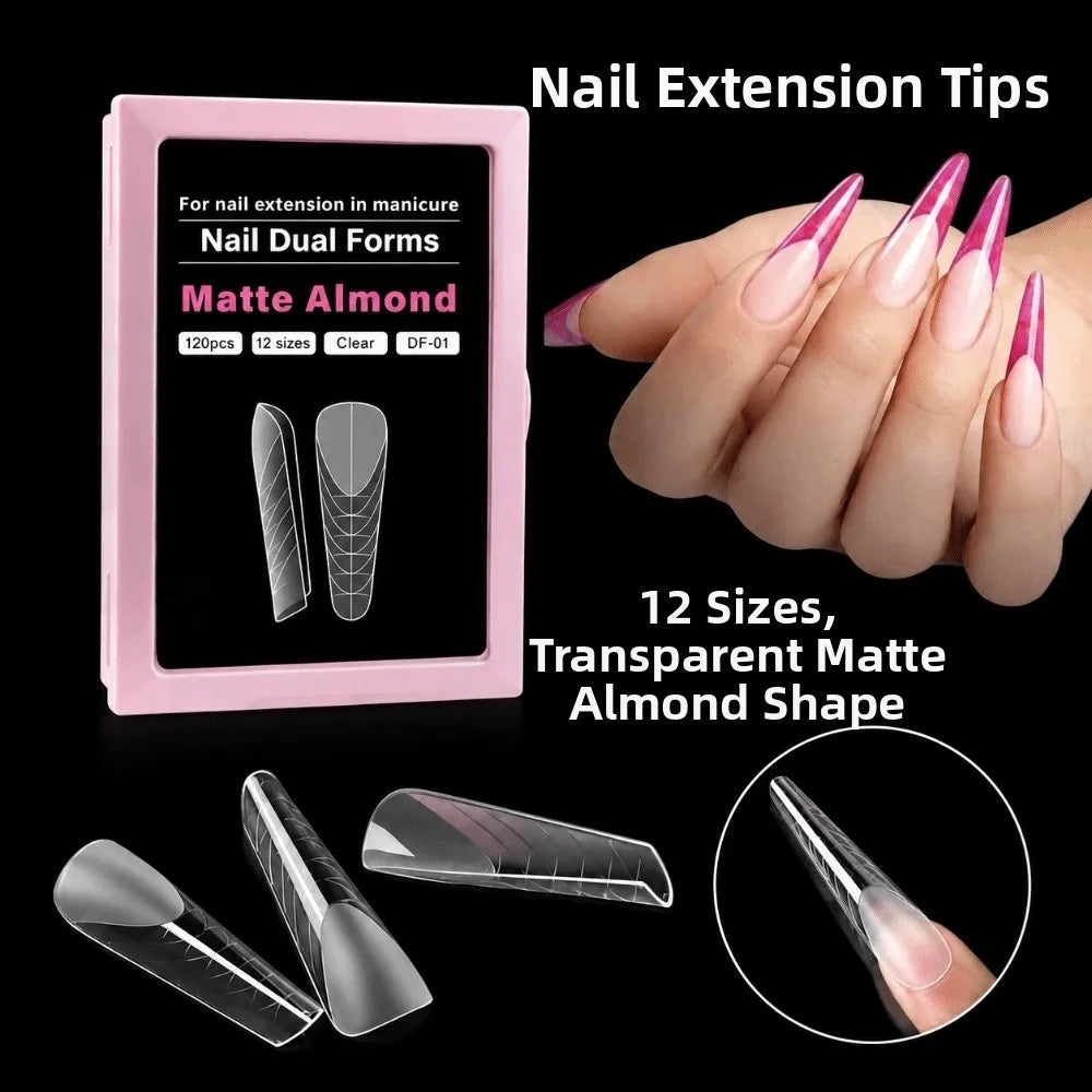 French Nail Molds Coffin Square Almond | 12 Sizes Full Cover Nail Art Molds QXL