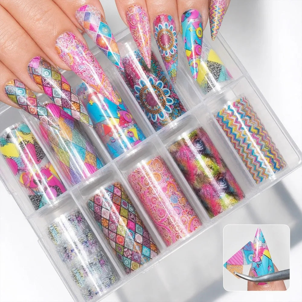 Nail Foil Stickers – Flower, Leopard & Sequin Decals Nail Foil Stickers QXL