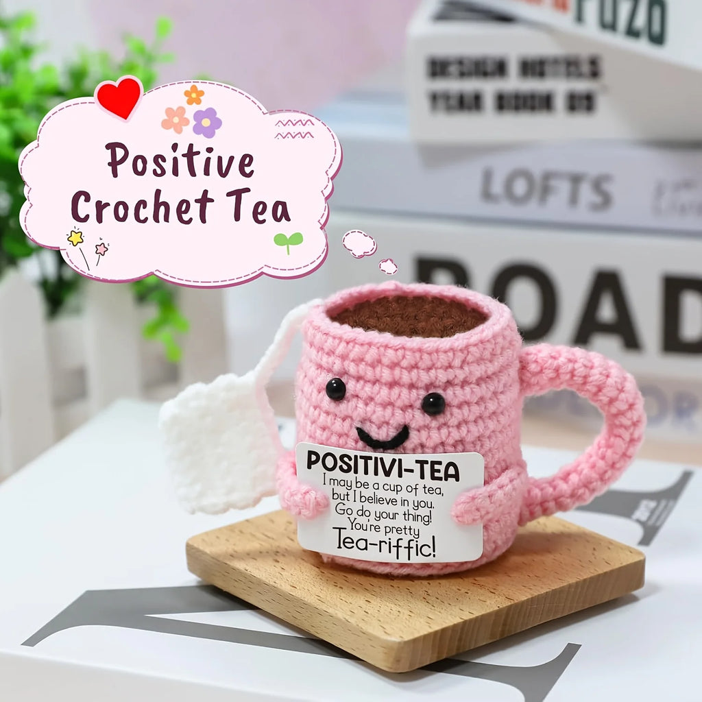 DIY Crochet Mini Teacup Kit – Pink Handmade Gift Set Crochet Craft Kit QXL