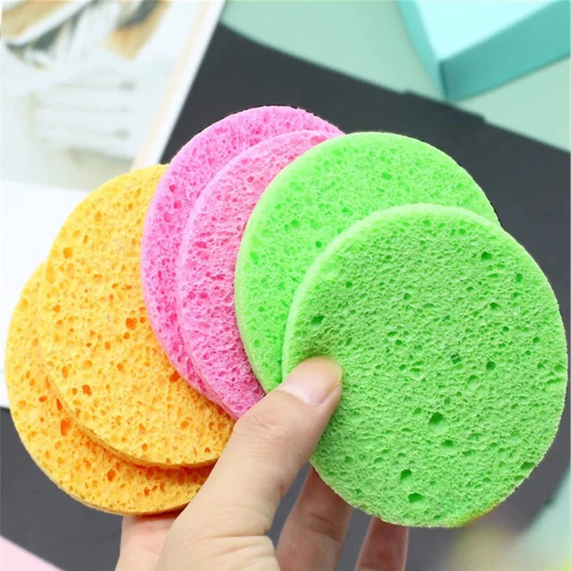 6-Pack Natural Wood Pulp Face Cleansing Sponge Puffs Face Cleansing Sponge QXL