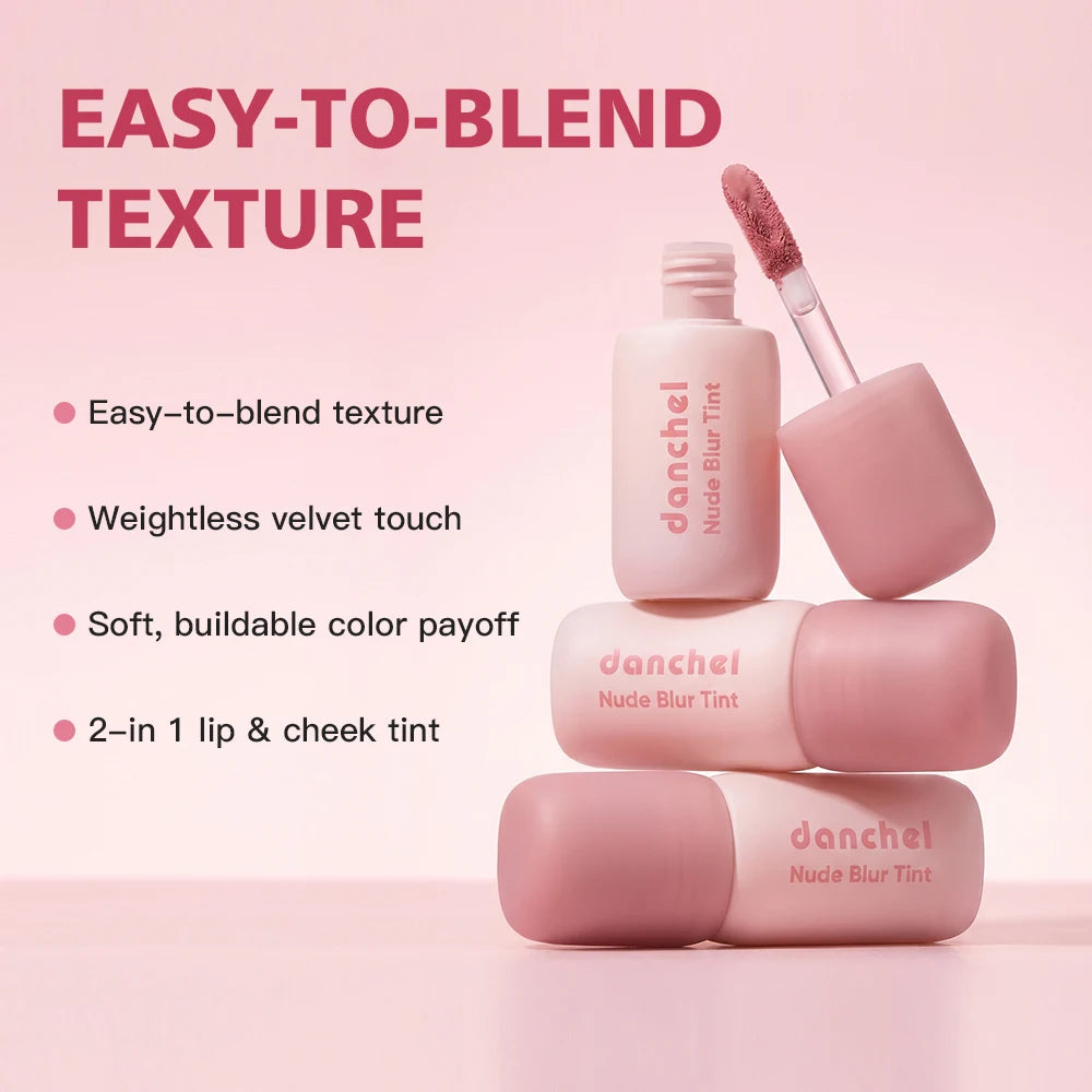 Danchel Nude Blur Tint – 2-in-1 Matte Lip & Cheek Blush Matte Lip & Cheek Tint QXL