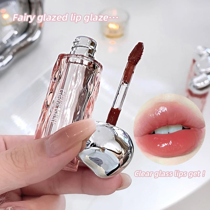 Crystal Translucent Lip Glaze | Moisturizing Long-Lasting Color Lip Glaze Gloss QXL