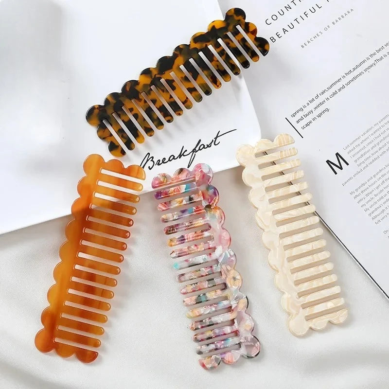 Anti-Static Wide Tooth Acetate Hair Comb | Salon & Travel Wide Tooth Hair Comb QXL