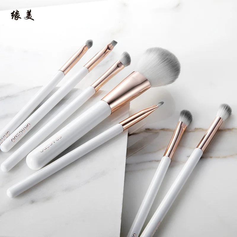 7-Piece Marble Makeup Brush Set – Eye, Blush & Face Brushes Makeup Brush Set QXL