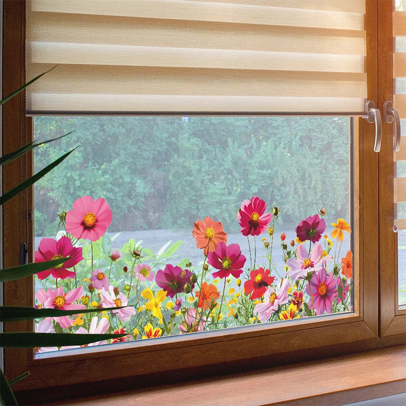 Colorful Flower Wall & Window Stickers – PVC Self-Adhesive Decals Wall Decal Stickers QXL Default Title