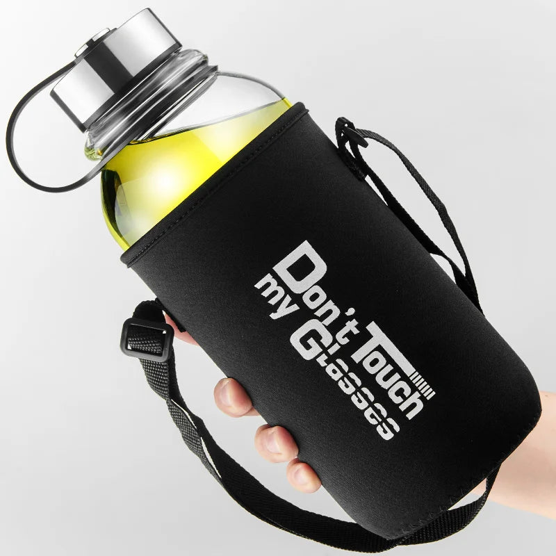 GIANXI Large Glass Water Bottle – BPA-Free & Leakproof Glass Water Bottle QXL