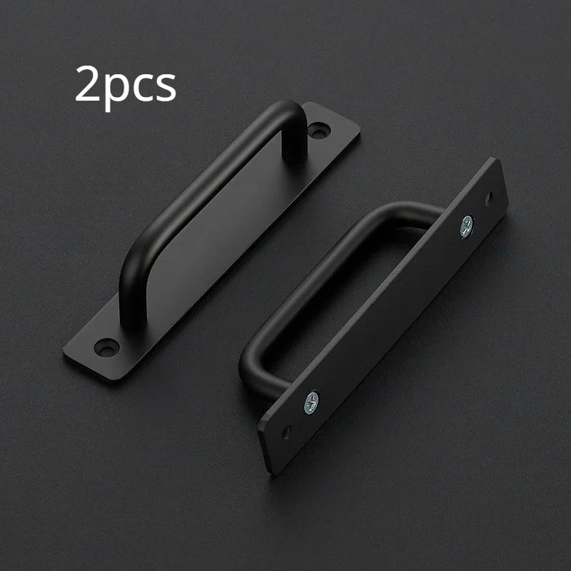 2-Pack Black Barn Door Handles | Sliding Cabinet Pull Set Door Pull Handles QXL Black