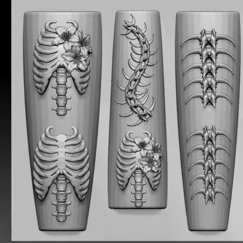 3D Skeleton Rib Silicone Nail Art Mold | DIY Manicure Template Nail Art Mold QXL