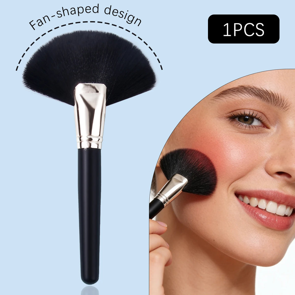 KOSSHOW Fluffy Fan Brush – Blush, Contour & Bronzer Makeup Fan Brush QXL