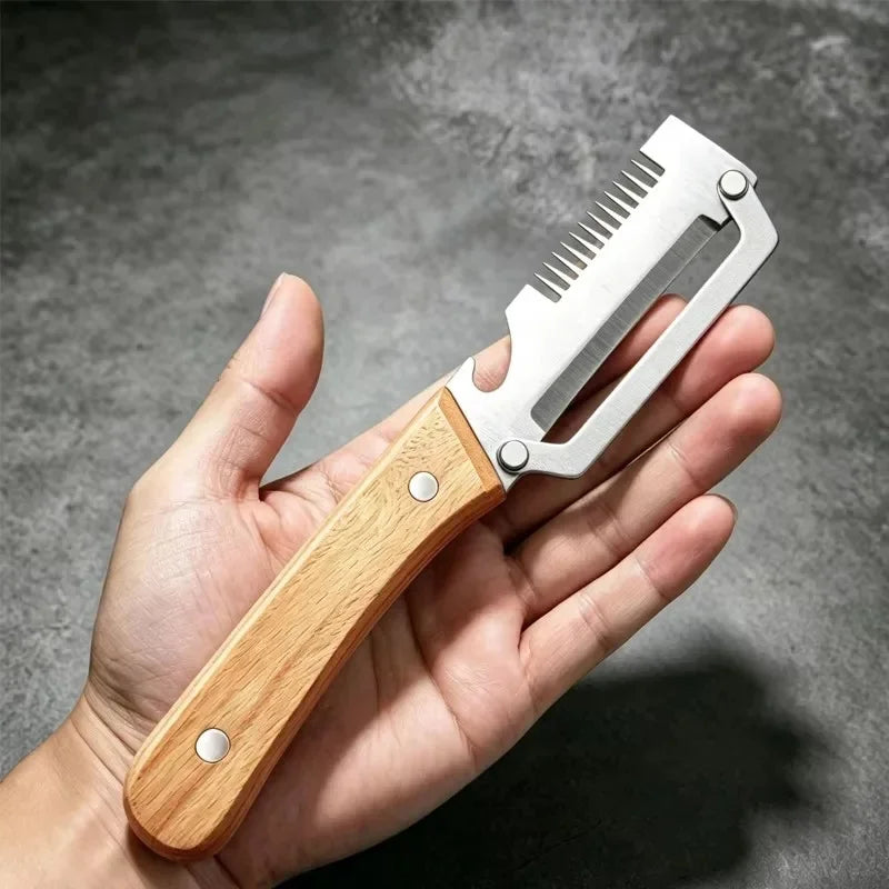 Stainless Steel Vegetable Peeler with Wooden Handle Vegetable Peeler QXL