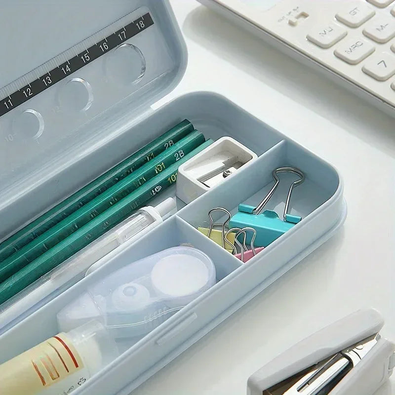 Creative Minimalist Pencil Case | Plastic Stationery Box Pencil Case QXL