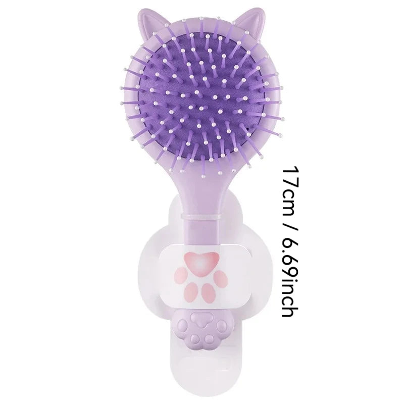 Cat Paw Air Cushion Hair Brush with Mirror & Scalp Massager Air Cushion Hair Brush QXL