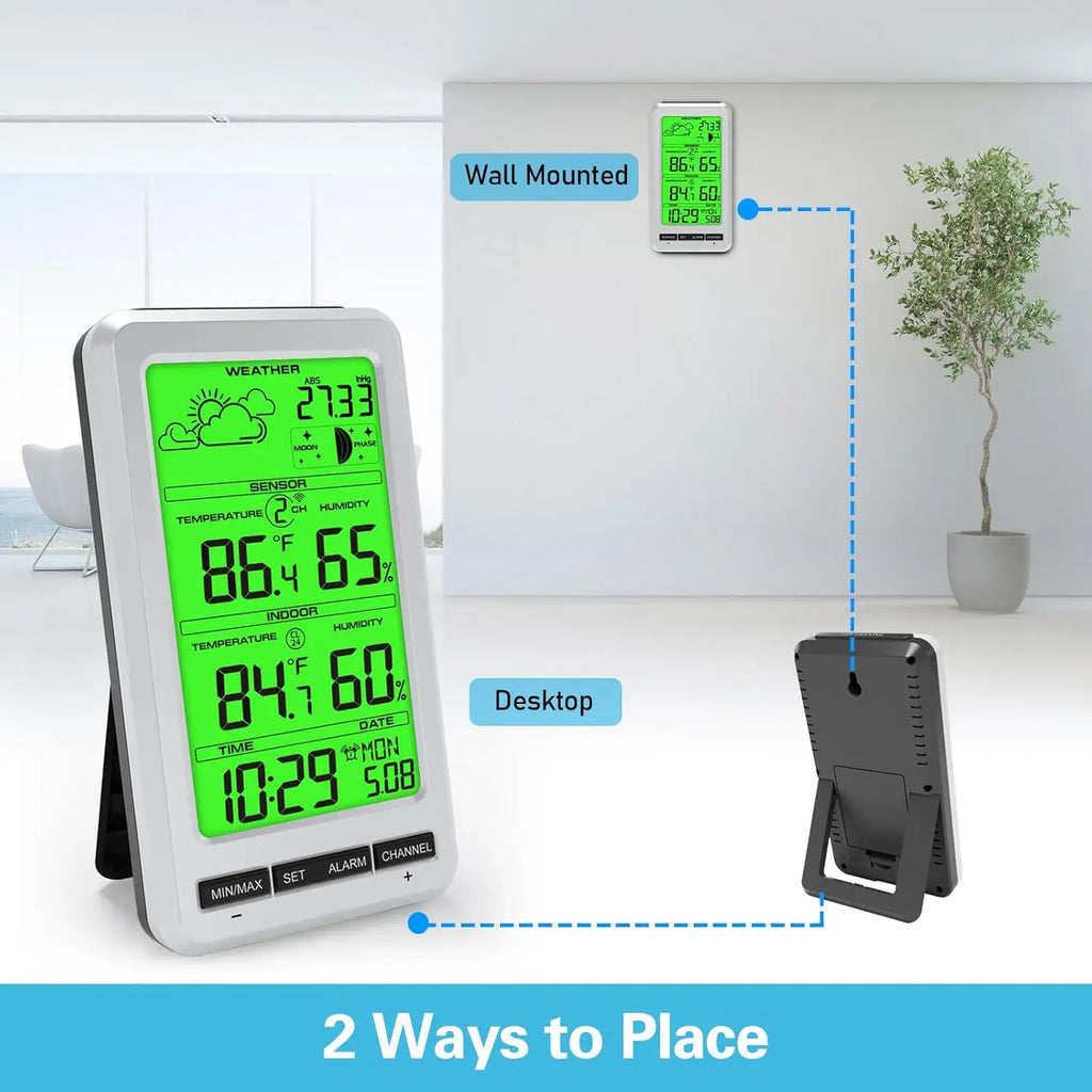 Wireless Weather Station | Thermometer, Humidity & Moon Phase Wireless Weather Station QXL