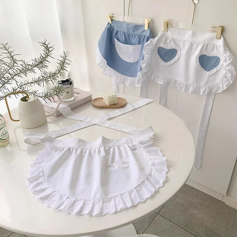Women's Lace Maid Half Apron – Kitchen, Café & Cosplay Kitchen & Costume Apron QXL