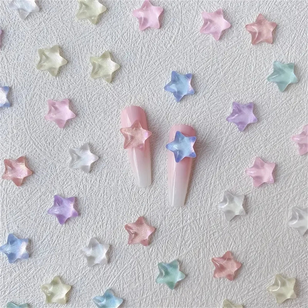 10-Pack 3D Resin Star Nail Art Charms | Kawaii Rhinestones DIY Nail Art Charms QXL