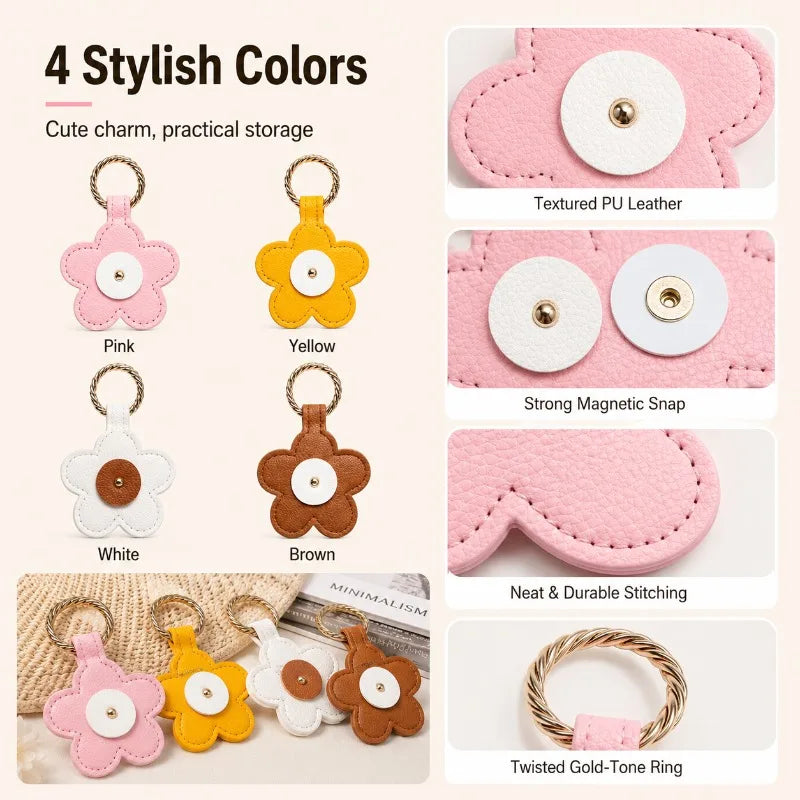 Flower Magnetic Hat Clip – PU Leather Hat Holder for Bags Hat Clip Organizer QXL
