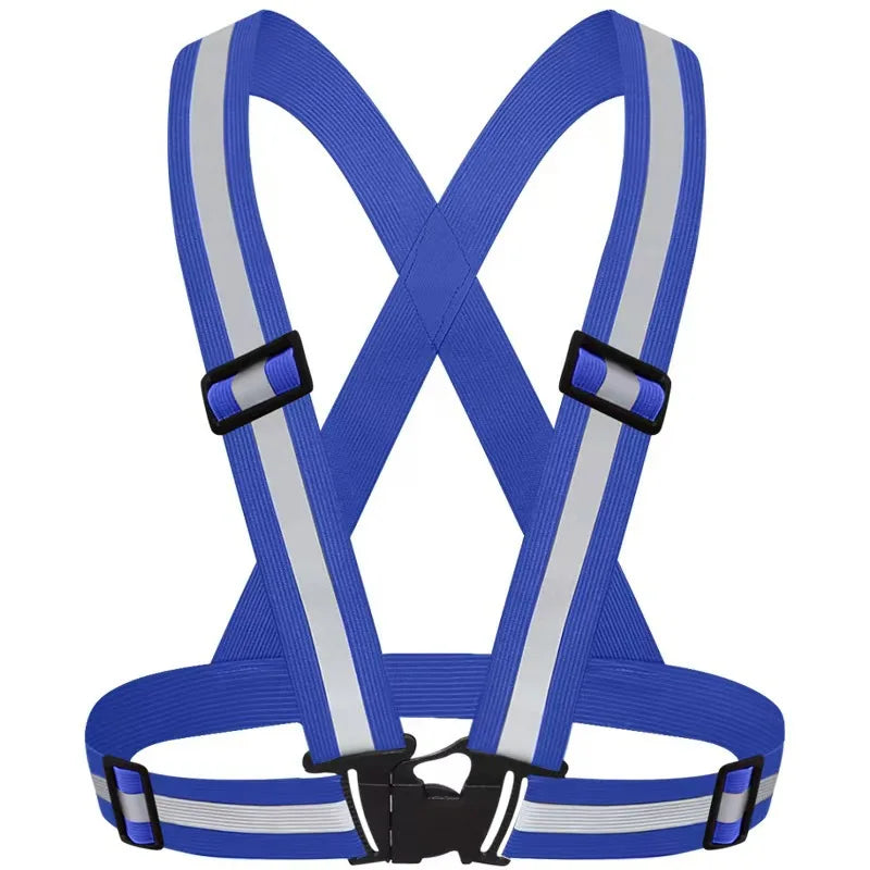 Reflective Safety Vest | High-Vis Adjustable Running & Cycling Reflective Safety Vest QXL blue