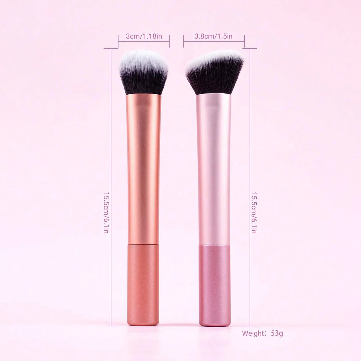 LUXEBLEND 2-Pc Blush & Contour Brush Set | Soft Wool Fiber Makeup Brush Set QXL