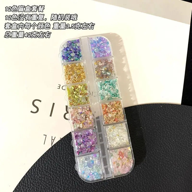 Nail Art Rhinestone & Mixed Stone DIY Decoration Set Nail Art Decoration Set QXL 12 Color 01