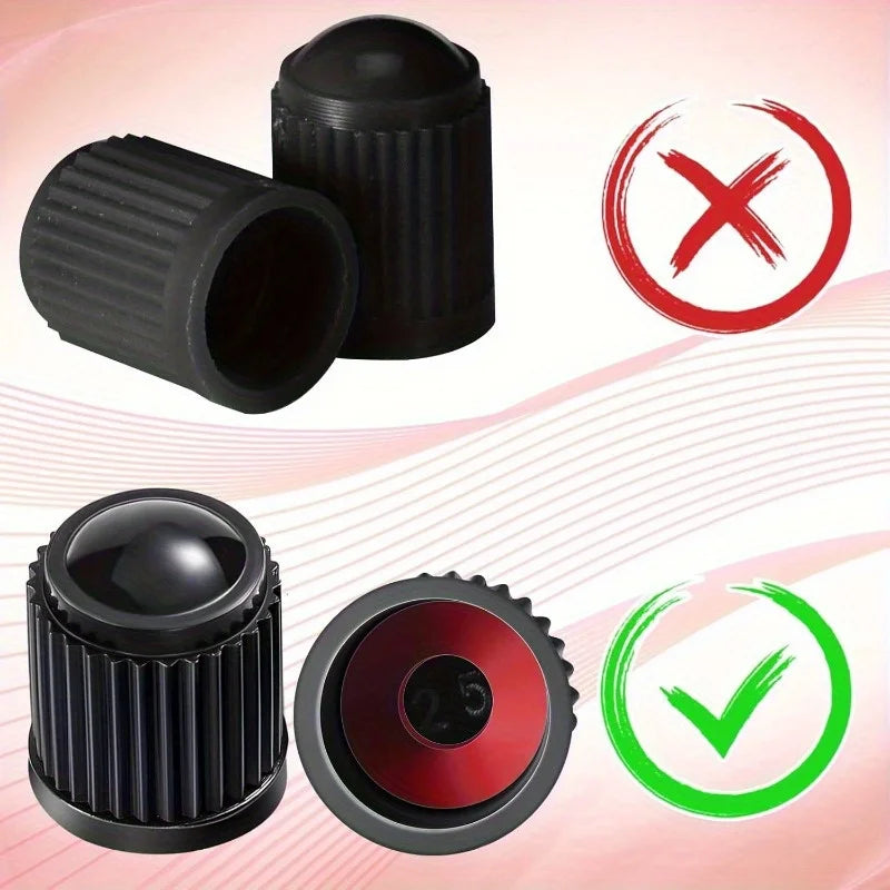 Black Plastic Tire Valve Dust Caps – Universal Car & Bike Fit Tire Valve Caps QXL