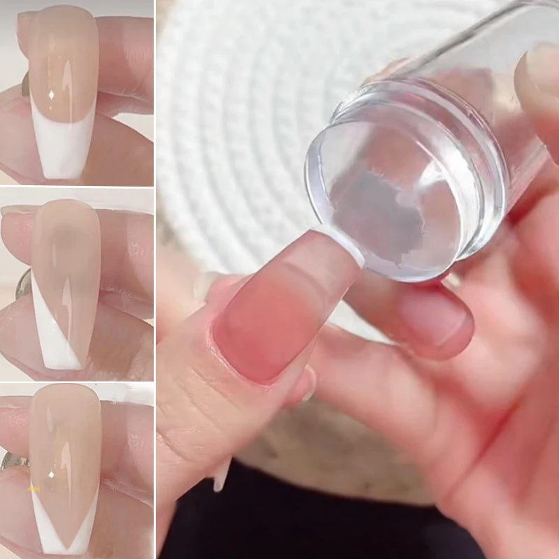 Transparent Nail Art Stamper & Scraper | French Manicure Tool Nail Art Stamper QXL