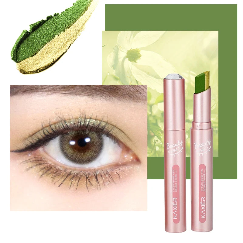 Waterproof Dual-Color Eyeshadow Stick | Gradient Shimmer Matte Eyeshadow Stick QXL 12