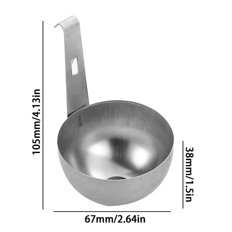 Stainless Steel Egg Poacher Cup | Non-Stick Double-Hook Egg Poacher Cup QXL A