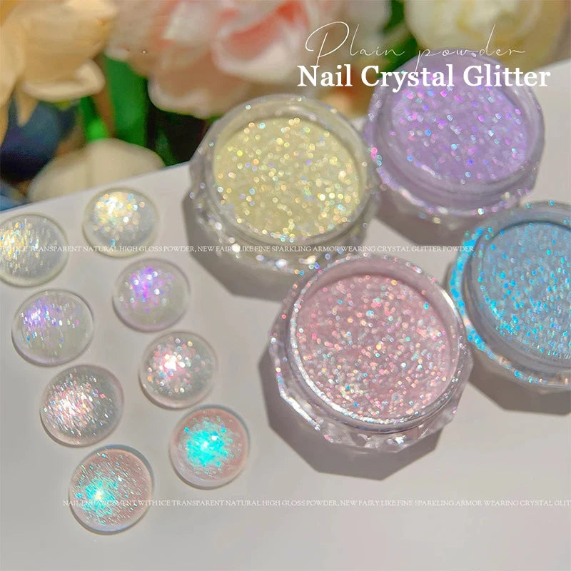 4-Pack Aurora Fairy Nail Glitter Powder | High Gloss Shimmer Nail Glitter Powder QXL 1 set