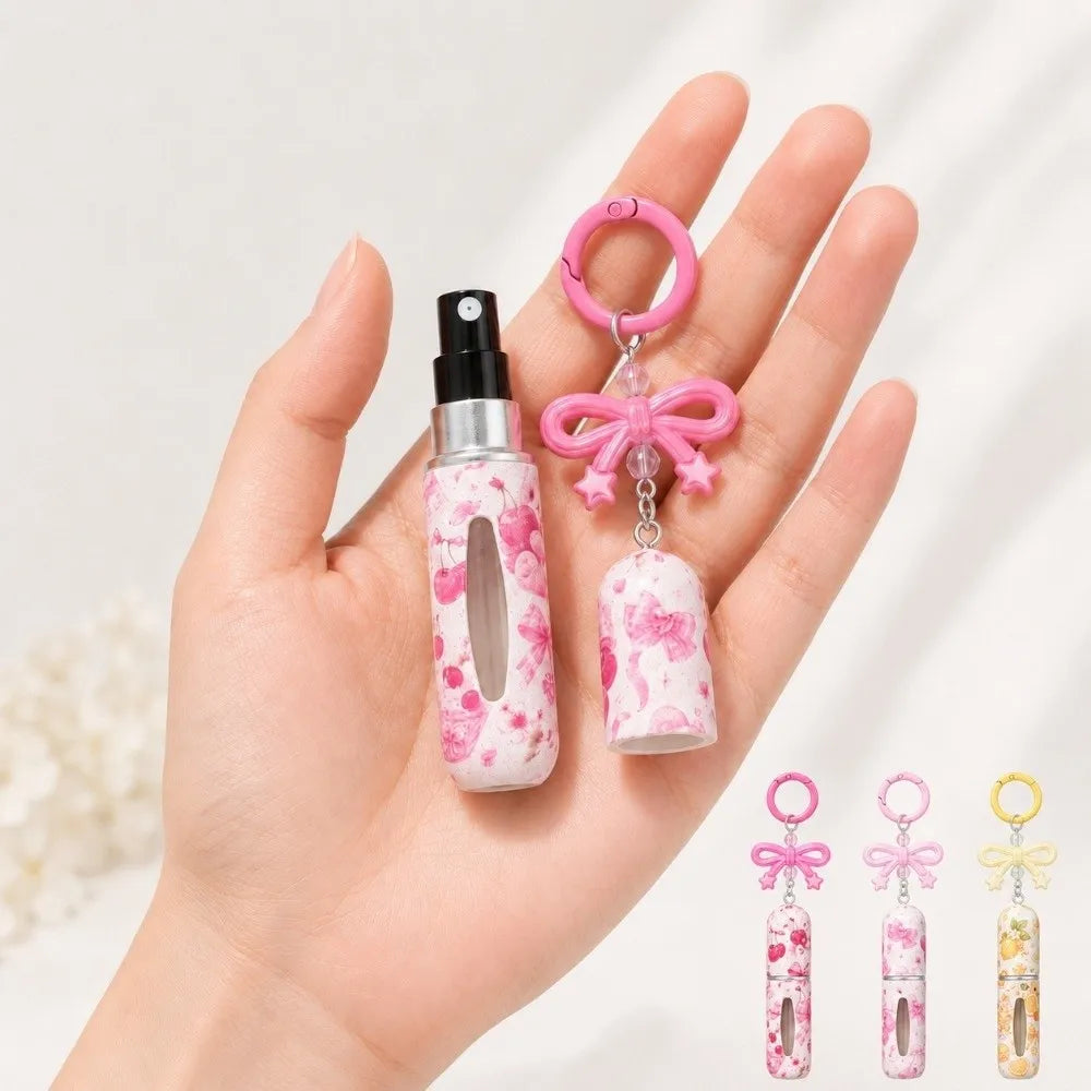 5ml Refillable Mini Perfume Spray Bottle with Key Ring | Travel Perfume Atomizer QXL