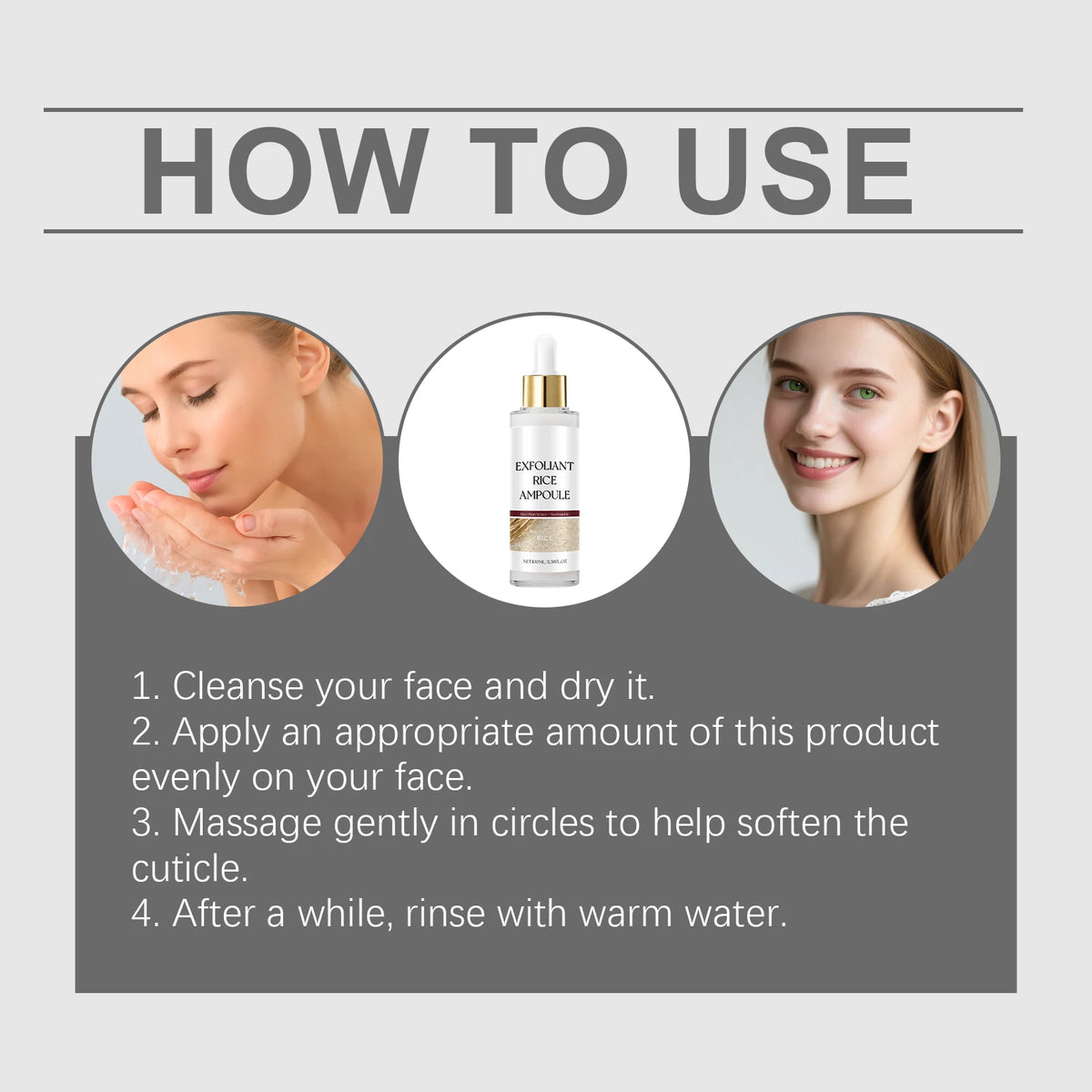 Korean Black & White Rice Exfoliating Brightening Face Serum Exfoliating Face Serum QXL