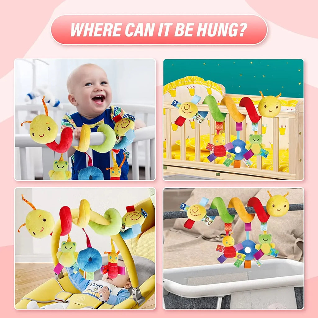 Soft Spiral Baby Rattle Toy – Crib, Stroller & Car Seat 0–12M Infant Rattle Toy QXL