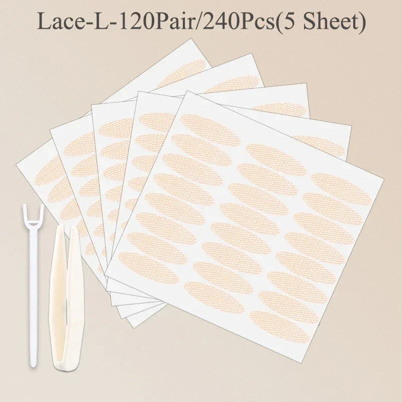 Invisible Double Eyelid Tape Stickers | Lace Mesh 36–240 Pcs Eyelid Tape Stickers QXL 01Lace-L 240Pcs