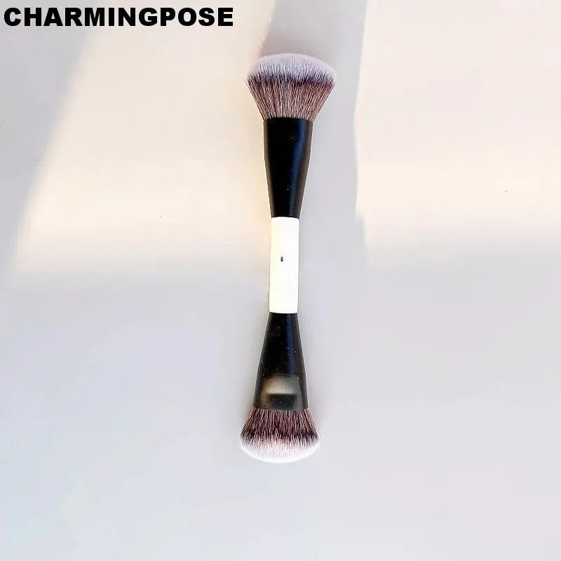 2-in-1 Dual-Ended Makeup Brush | Face & Eye Cosmetic Tool Dual-Ended Makeup Brush QXL GRAY