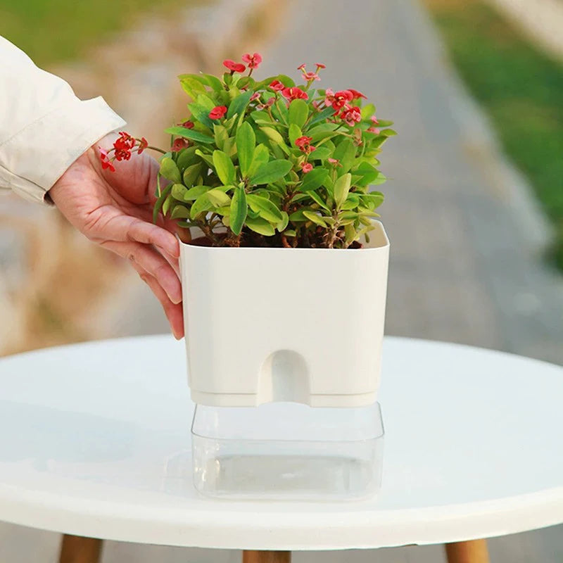 Magnetic Self-Watering Plant Pot | Double-Layer Lazy Planter Self-Watering Planter QXL