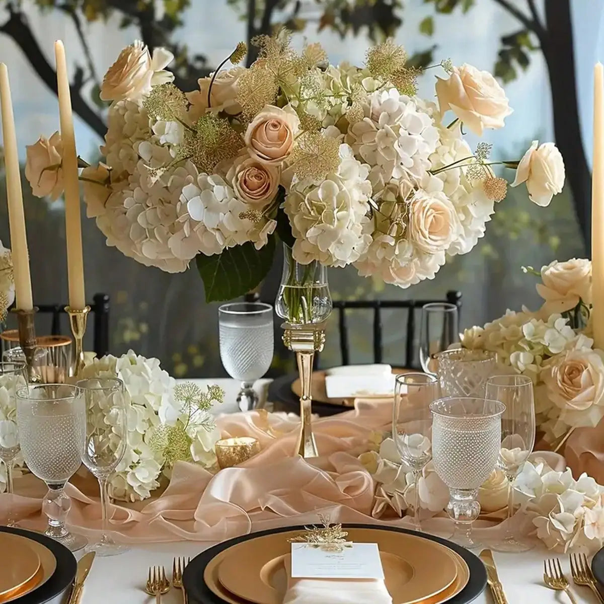 Artificial Hydrangea Flowers with Stems | Wedding & Home Decor Artificial Flowers QXL