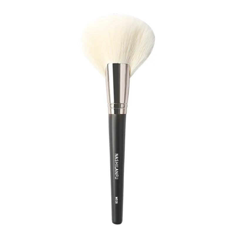 14-Piece Wool Makeup Brush Set | Wooden Handle Full Face Kit Makeup Brush Set QXL