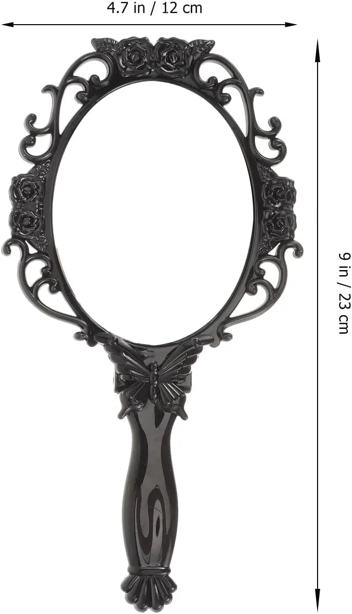 Retro Folding Makeup Mirror | Floral Handheld Travel Mirror Folding Makeup Mirror QXL