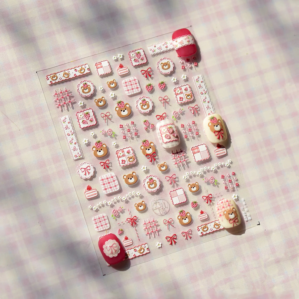 5D Bubble Font Nail Stickers – SPARK HAPPY CHEER Word Decals Nail Art Stickers QXL to4849